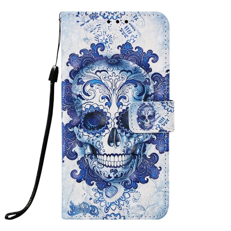 Etui Folio Samsung Galaxy A50 Niebieska Czaszka Etui Ochronne