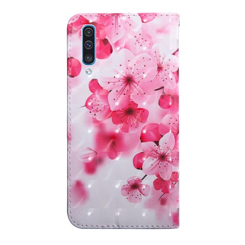 Etui Folio Samsung Galaxy A50 Różowe Kwiaty