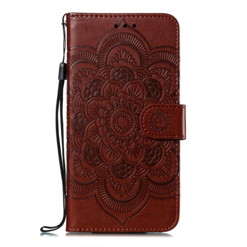 Etui Folio Samsung Galaxy A50 Szary Czarny Pełna Mandala Etui Ochronne