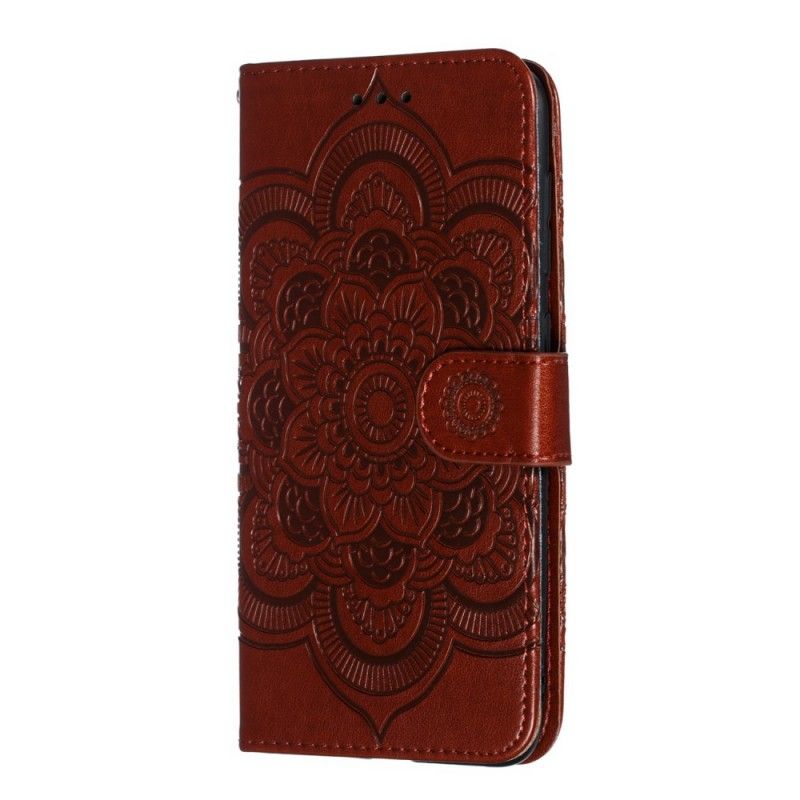 Etui Folio Samsung Galaxy A50 Szary Czarny Pełna Mandala Etui Ochronne