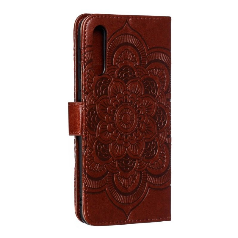 Etui Folio Samsung Galaxy A50 Szary Czarny Pełna Mandala Etui Ochronne