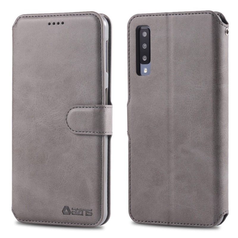 Etui Folio Samsung Galaxy A50 Szary Czarny Retro Azns