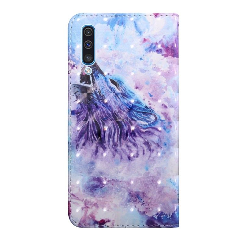 Etui Folio Samsung Galaxy A50 Wilk Akwarelowy