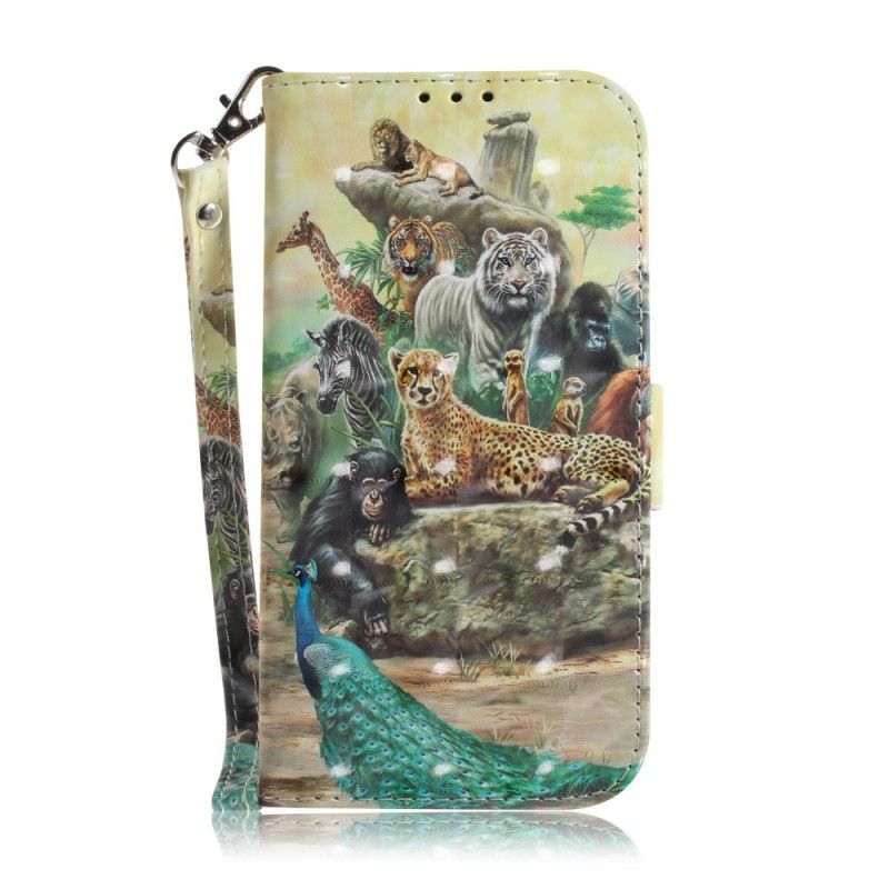 Etui Folio Samsung Galaxy A50 Zwierzęta Safari W Stringach