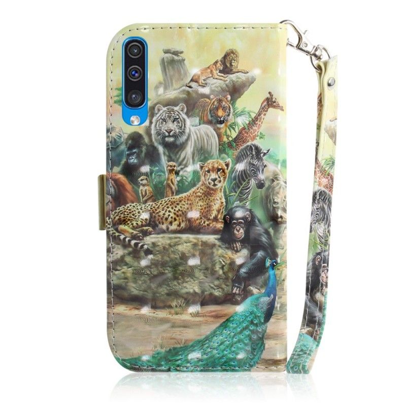 Etui Folio Samsung Galaxy A50 Zwierzęta Safari W Stringach