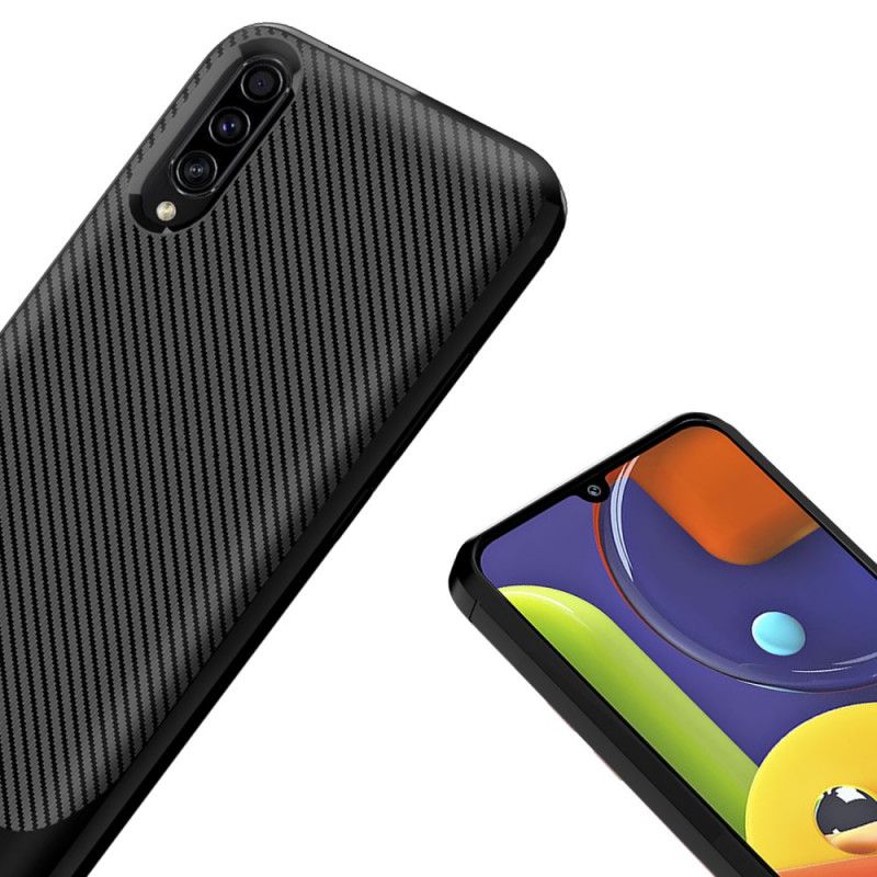 Etui Samsung Galaxy A50 Czerwony Czarny Nowoczesne Elastyczne Włókno Węglowe Etui Ochronne