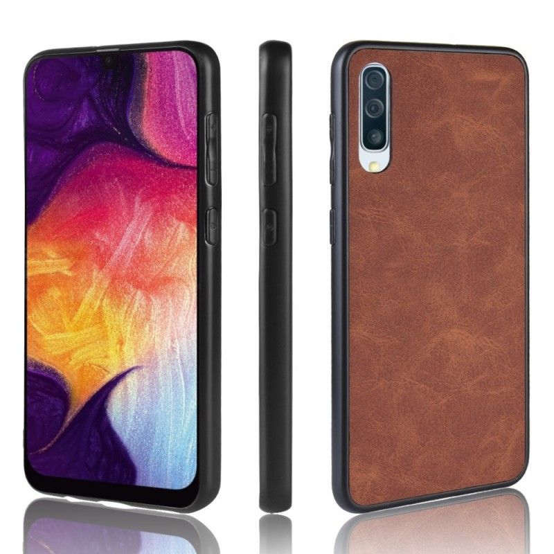 Etui Samsung Galaxy A50 Granatowy Czarny Efekt Skóry W Stylu Vintage