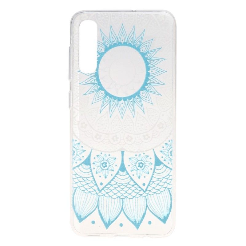 Etui Samsung Galaxy A50 Jasnoniebieski Różowy Przezroczysta Kolorowa Mandala Etui Ochronne