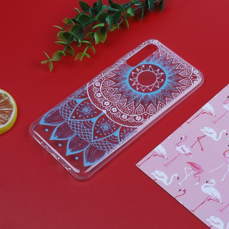 Etui Samsung Galaxy A50 Jasnoniebieski Różowy Przezroczysta Kolorowa Mandala Etui Ochronne