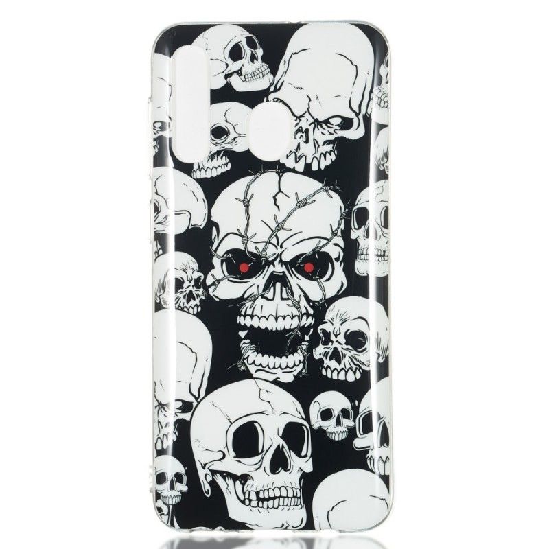 Etui Samsung Galaxy A50 Uwaga Fluorescencyjne Czaszki Etui Ochronne