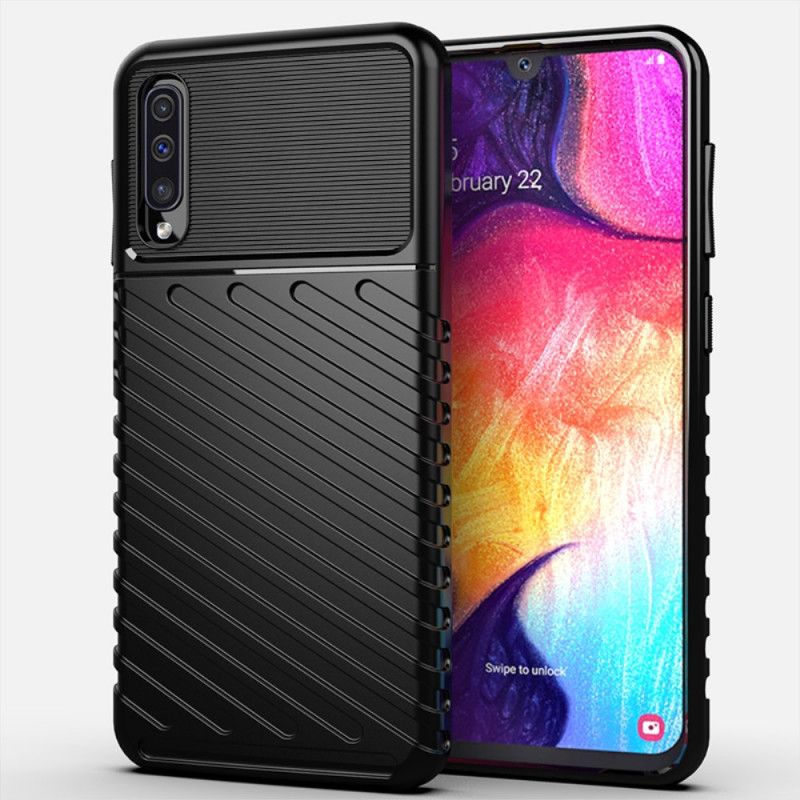 Etui Samsung Galaxy A50 Zielony Czarny Seria Grzmotów Etui Ochronne