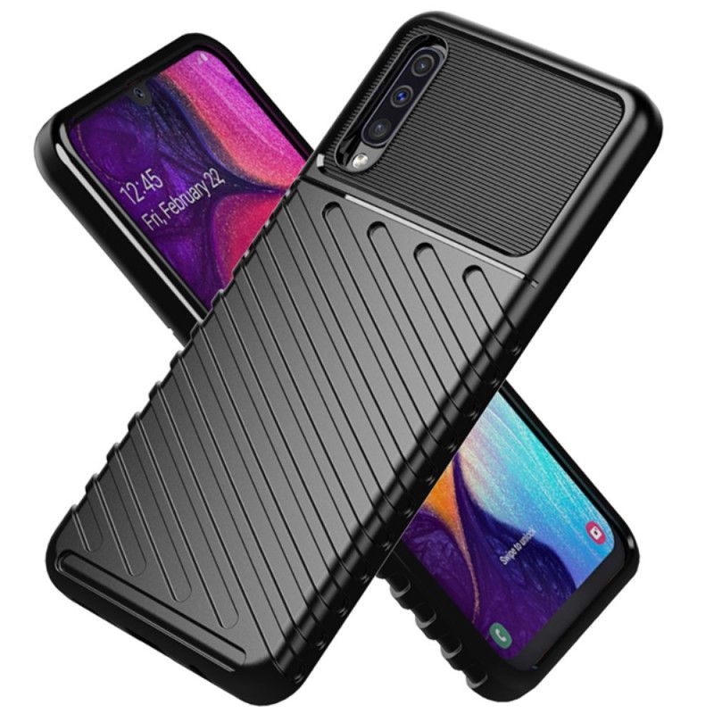 Etui Samsung Galaxy A50 Zielony Czarny Seria Grzmotów Etui Ochronne