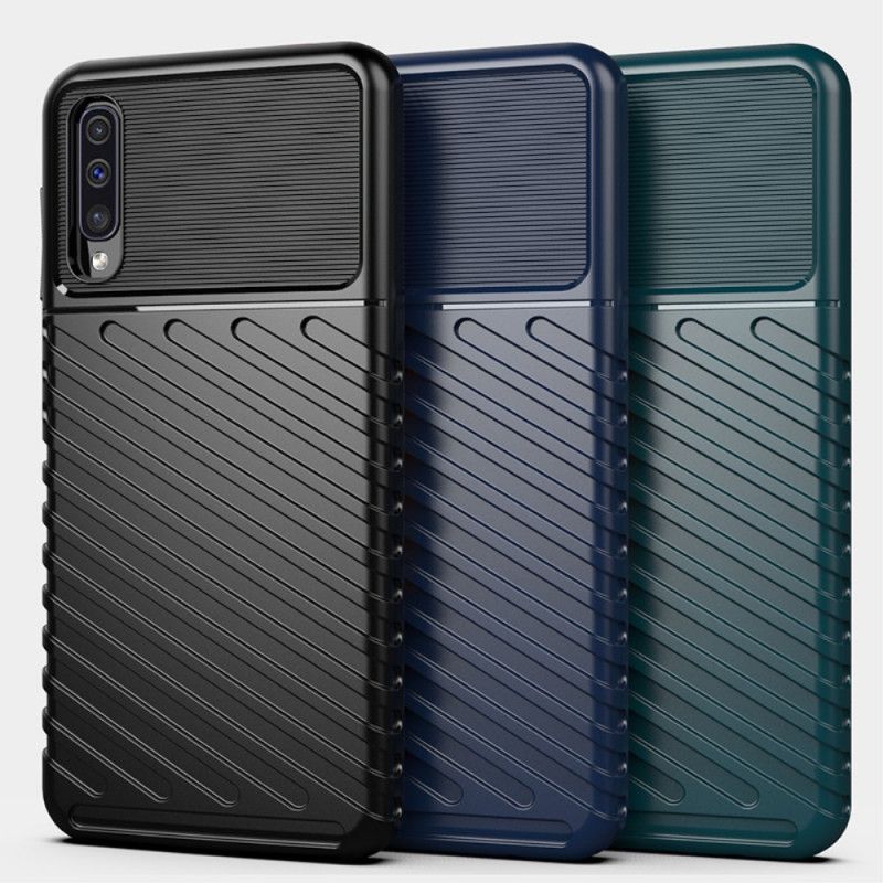 Etui Samsung Galaxy A50 Zielony Czarny Seria Grzmotów Etui Ochronne