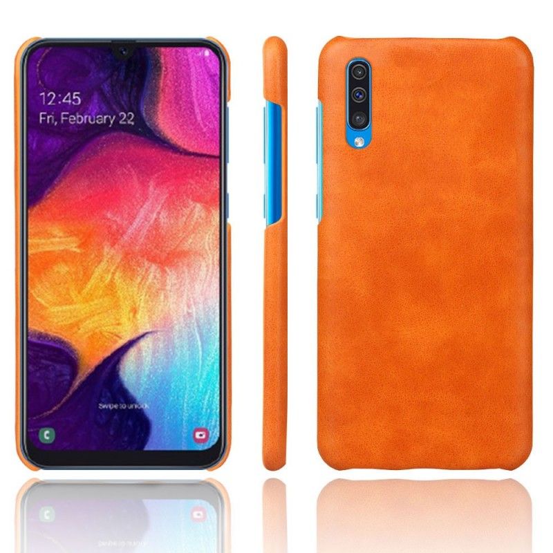 Futerały Samsung Galaxy A50 Szary Czarny Efekt Skóry Lychee Performance