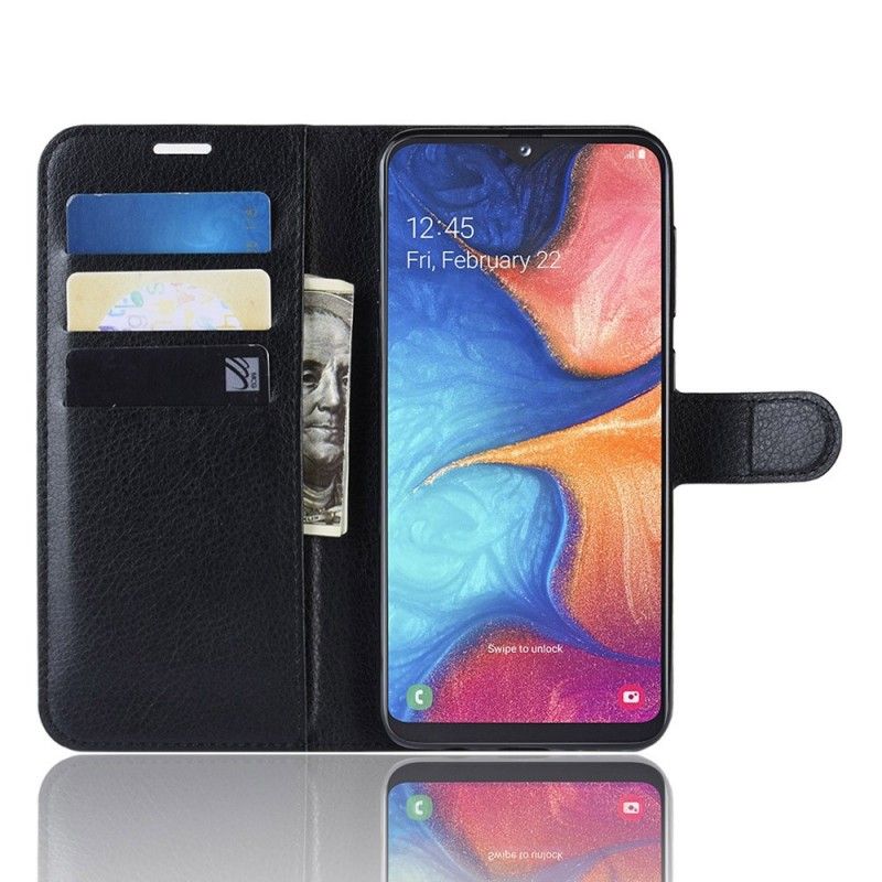 Etui Folio Samsung Galaxy A20e Biały Czarny Klasyczny