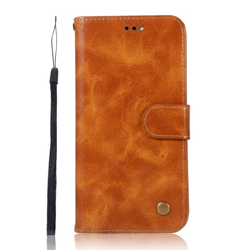 Etui Folio Samsung Galaxy A20e Czerwony Szary Efekt Skóry W Stylu Vintage Z Paskiem Etui Ochronne