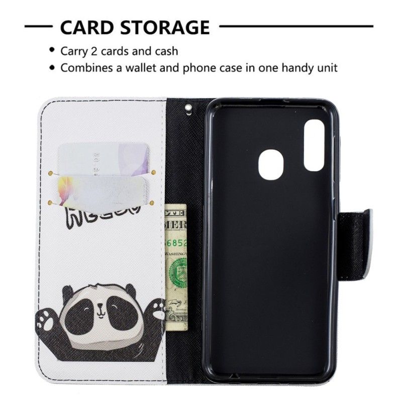 Etui Folio Samsung Galaxy A20e Cześć Panda