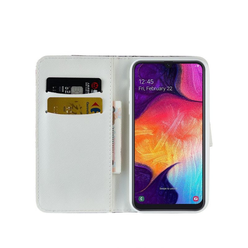 Etui Folio Samsung Galaxy A20e Jasnoniebieski Żółty Diamenty Krokodyla Etui Ochronne