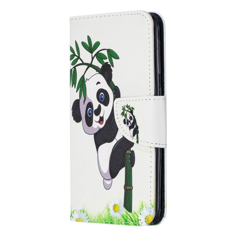 Etui Folio Samsung Galaxy A20e Panda Na Bambusie