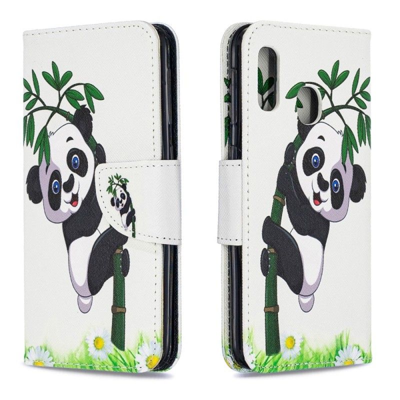 Etui Folio Samsung Galaxy A20e Panda Na Bambusie