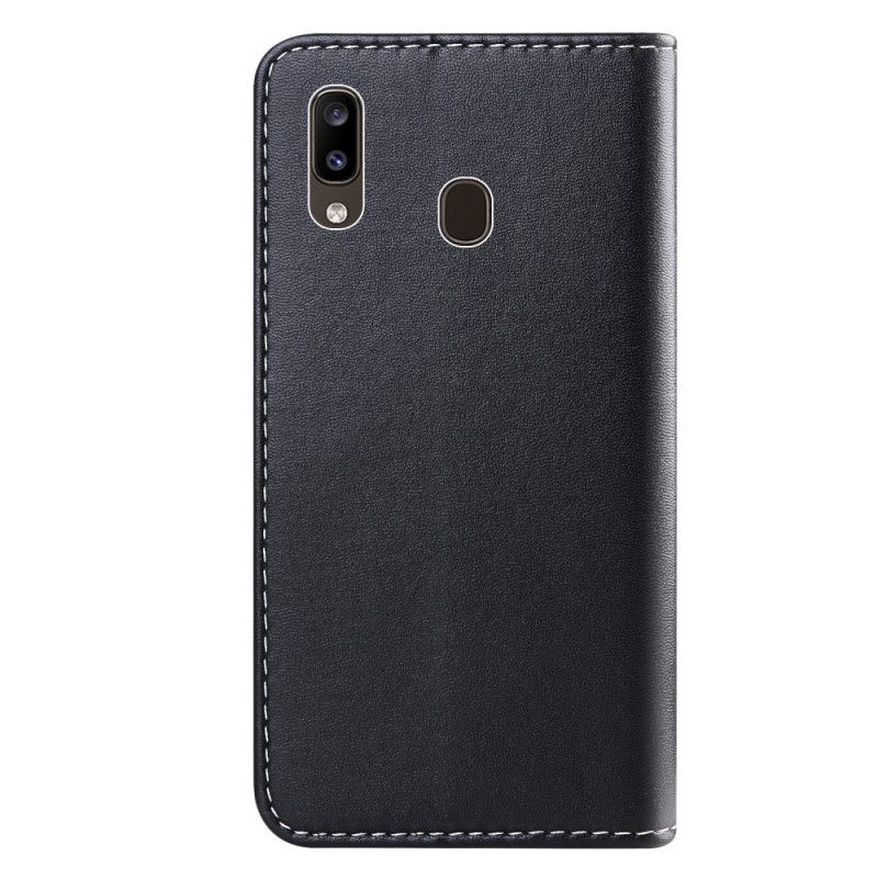 Etui Folio Samsung Galaxy A20e Różowy Czarny Trójkolorowy Efekt Skóry Etui Ochronne