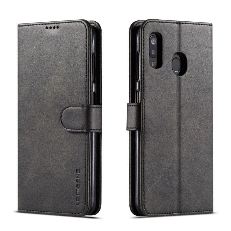 Etui Folio Samsung Galaxy A20e Szary Czarny Efekt Skóry Lcimeeke Etui Ochronne