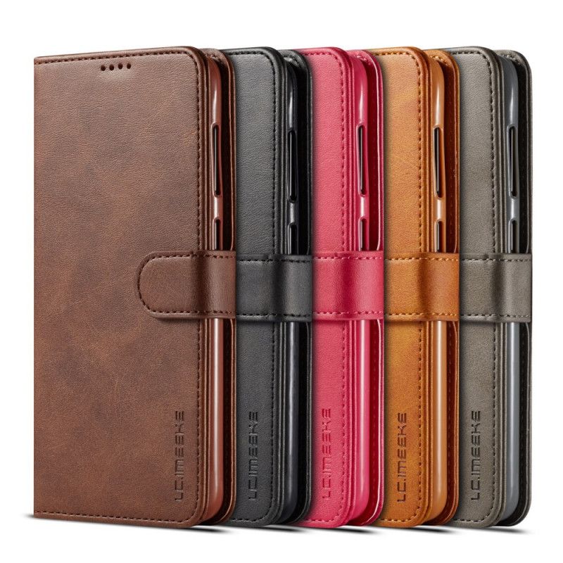 Etui Folio Samsung Galaxy A20e Szary Czarny Efekt Skóry Lcimeeke Etui Ochronne