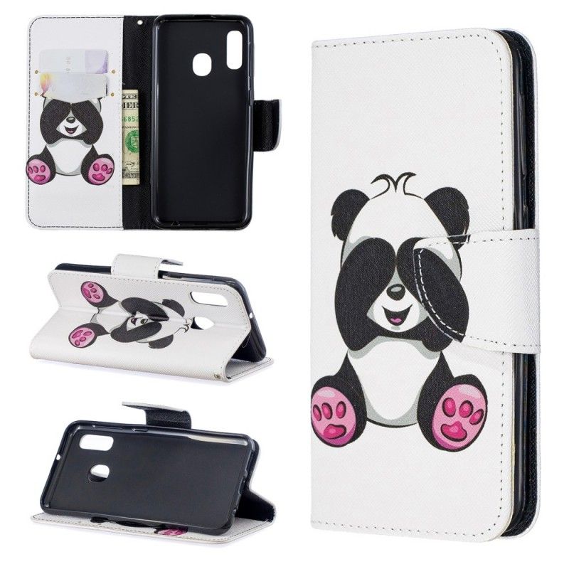 Etui Folio Samsung Galaxy A20e Zabawna Panda Etui Ochronne