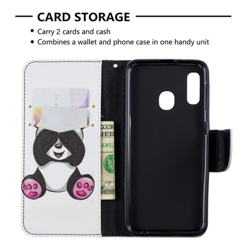 Etui Folio Samsung Galaxy A20e Zabawna Panda Etui Ochronne