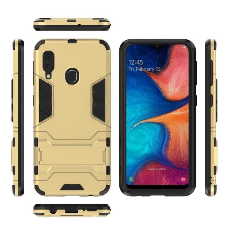 Etui Samsung Galaxy A20e Czerwony Czarny Mocny Język