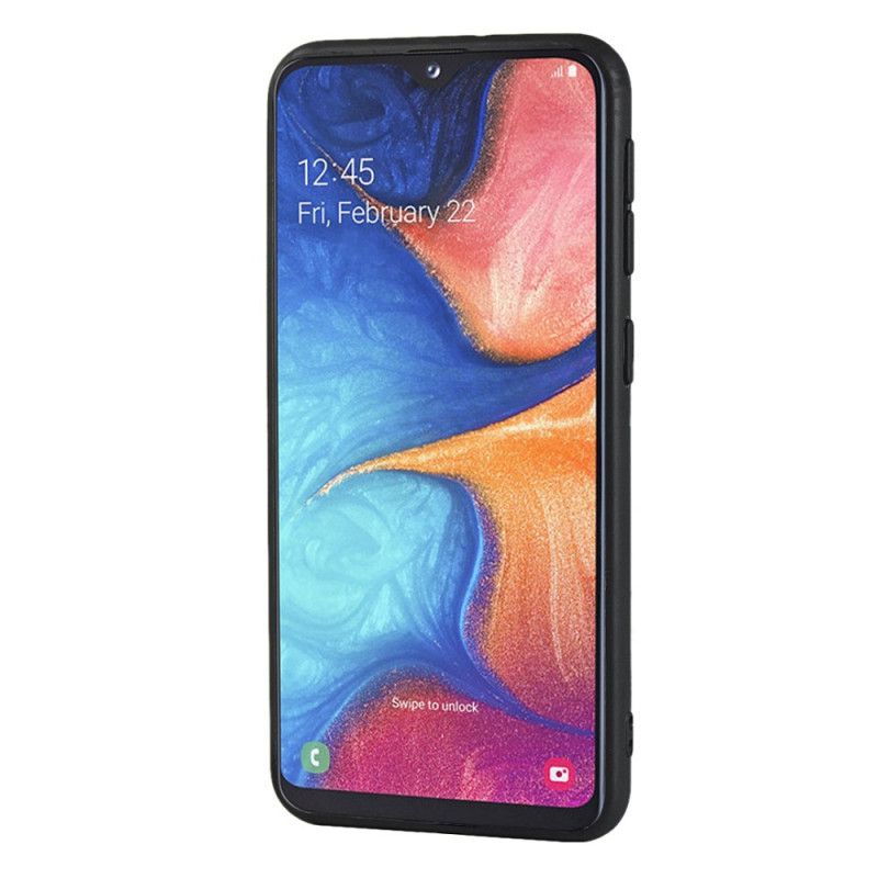 Etui Samsung Galaxy A20e Czerwony Czarny Podwójny Uchwyt Na Karty