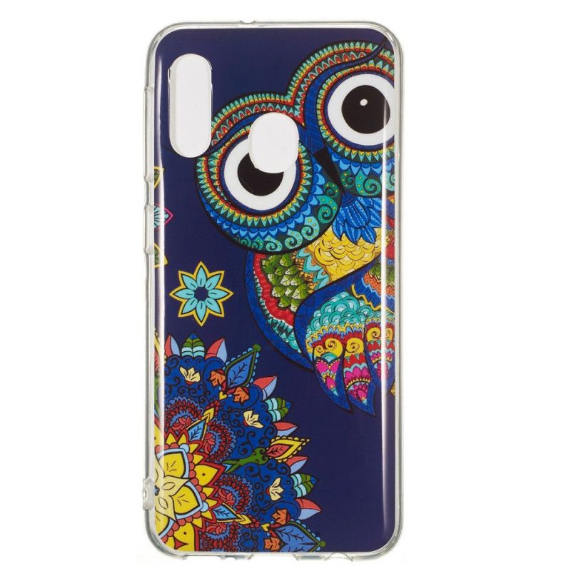 Etui Samsung Galaxy A20e Fluorescencyjna Sowa Mandala Etui Ochronne