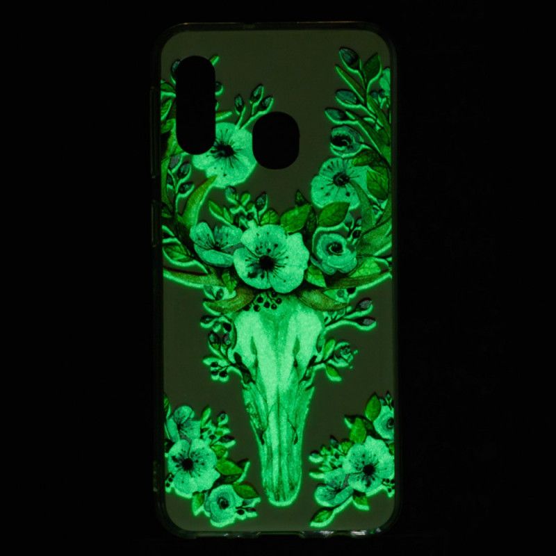 Etui Samsung Galaxy A20e Fluorescencyjny Kwiecisty Łoś Etui Ochronne