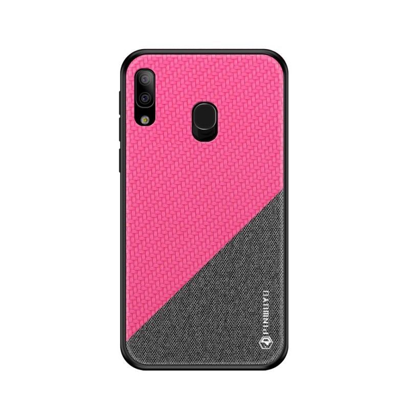 Etui Samsung Galaxy A20e Magenta Czarny Seria Honorowa Pinwuyo