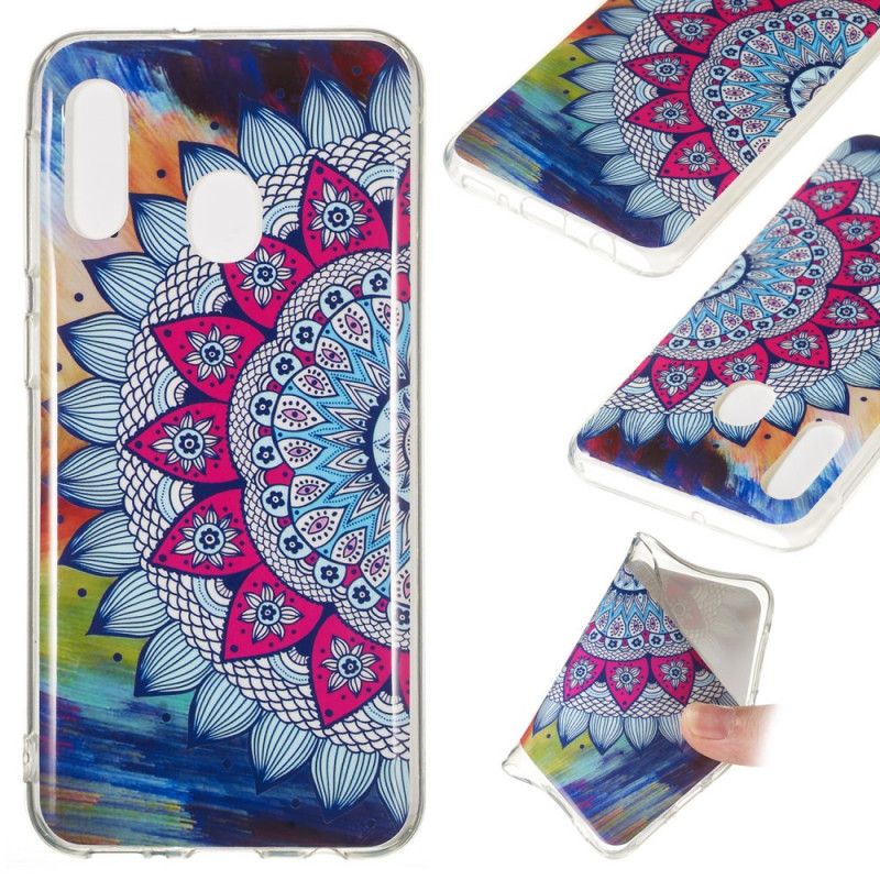 Etui Samsung Galaxy A20e Mandala W Kolorze Fluorescencyjnym