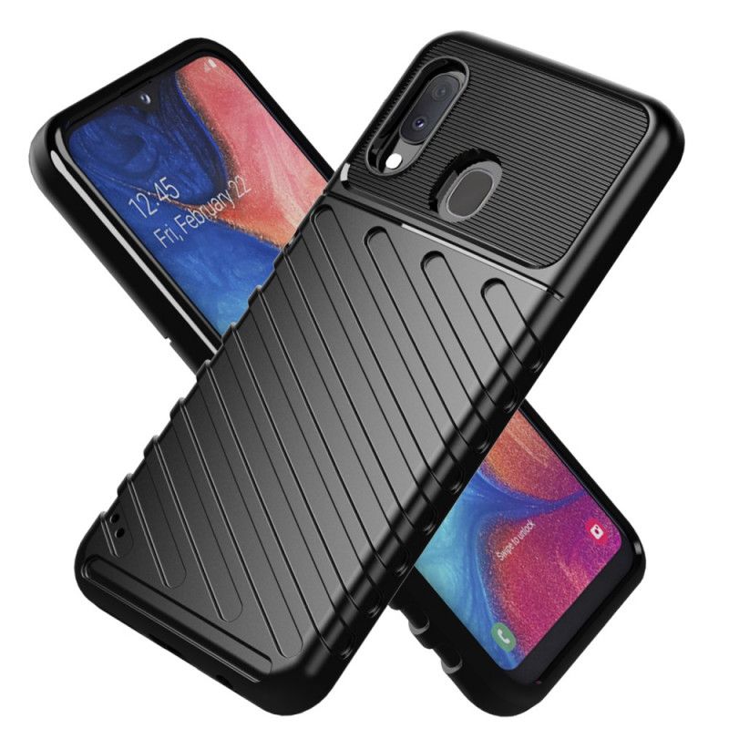 Etui Samsung Galaxy A20e Zielony Czarny Seria Grzmotów Etui Ochronne