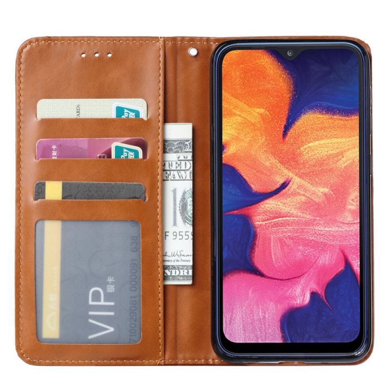 Flip Kotelot Samsung Galaxy A20e Czerwony Czarny Etui Na Karty Ze Sztucznej Skóry Etui Ochronne