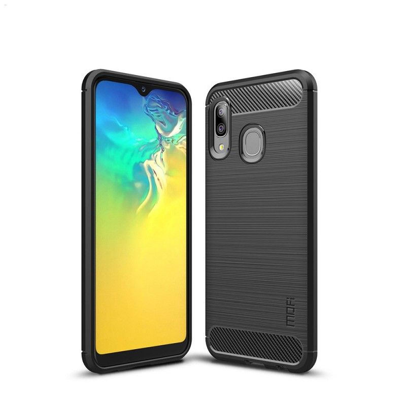 Futerały Samsung Galaxy A20e Szary Czarny Etui na Telefon Mofi Szczotkowane Włókno Węglowe