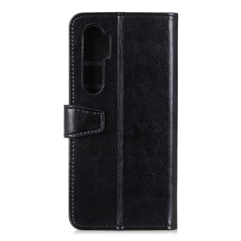 Etui Folio Xiaomi Mi Note 10 Lite Biały Czarny Imitacja Skóry Liczi Etui Ochronne