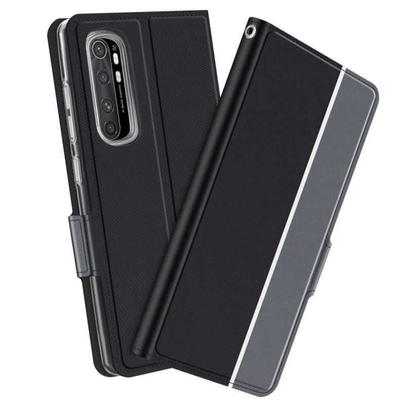 Etui Folio Xiaomi Mi Note 10 Lite Ciemnoniebieski Czarny Dwukolorowa Seria Baiyu