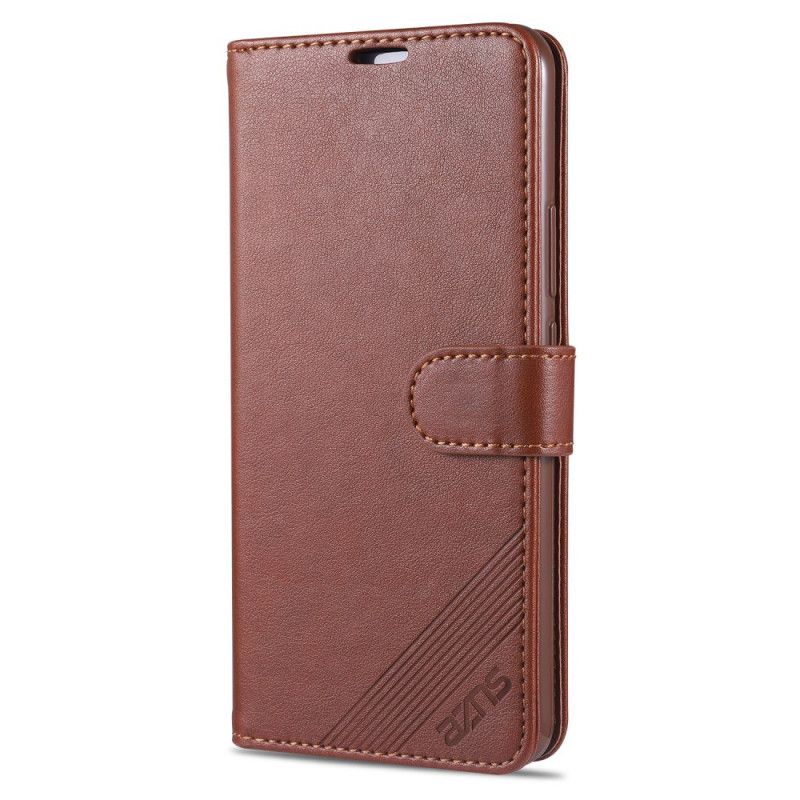 Etui Folio Xiaomi Mi Note 10 Lite Czerwony Czarny Azns Imitacja Skóry Etui Ochronne