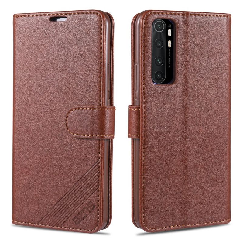 Etui Folio Xiaomi Mi Note 10 Lite Czerwony Czarny Azns Imitacja Skóry Etui Ochronne