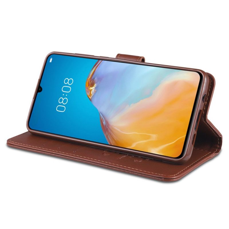 Etui Folio Xiaomi Mi Note 10 Lite Czerwony Czarny Azns Imitacja Skóry Etui Ochronne