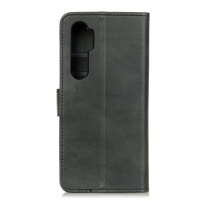 Etui Folio Xiaomi Mi Note 10 Lite Czerwony Czarny Efekt Skóry Matowej Retro Etui Ochronne