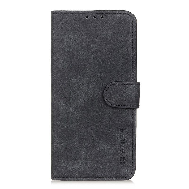 Etui Folio Xiaomi Mi Note 10 Lite Czerwony Czarny Mata Z Efektem Skóry W Stylu Vintage Khazneh