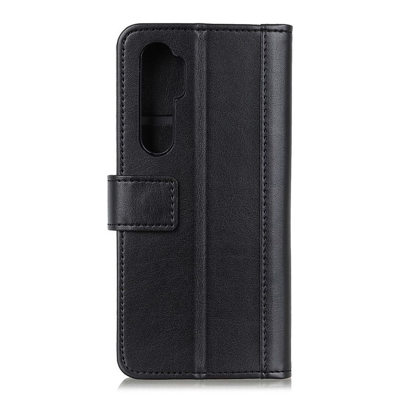 Etui Folio Xiaomi Mi Note 10 Lite Czerwony Czarny Wersja Z Dwoiny Skóry