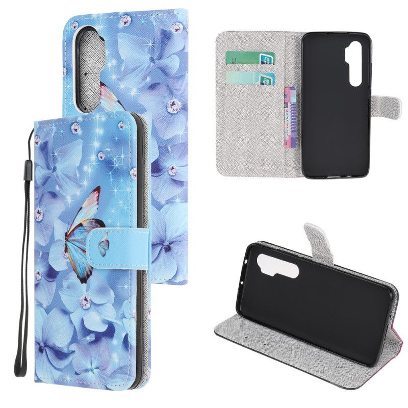 Etui Folio Xiaomi Mi Note 10 Lite Diamentowe Motyle Ze Stringami Etui Ochronne