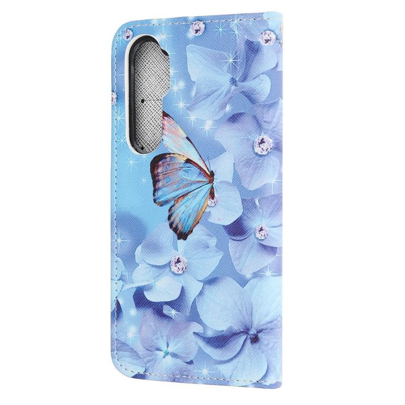 Etui Folio Xiaomi Mi Note 10 Lite Diamentowe Motyle Ze Stringami Etui Ochronne