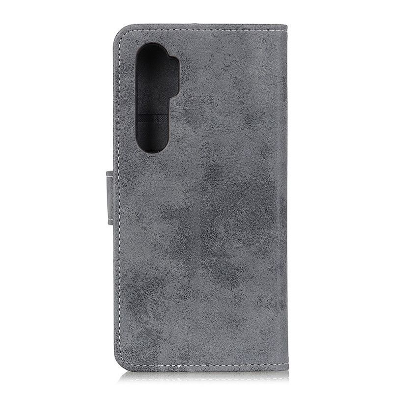 Etui Folio Xiaomi Mi Note 10 Lite Granatowy Szary Efekt Skóry W Stylu Vintage Etui Ochronne