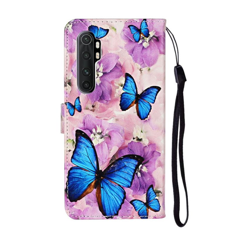 Etui Folio Xiaomi Mi Note 10 Lite Niebieskie Motyle W Kwiatach